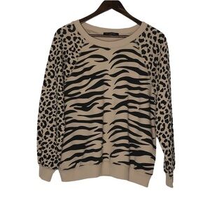 Wildfox Cheetah Print and Zebra Print Sweater Size Small‎